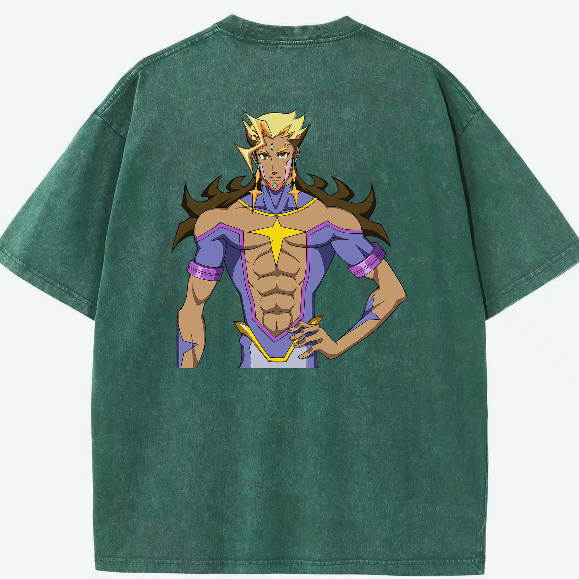 （画像用） 遊☆戯☆王 Yu-Gi-Oh! 綿100% ヴィンテージ風 半袖Tシャツ（背面プリント）